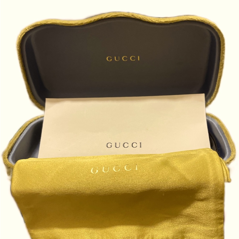 Gucci Sunglasses case with dust bag and cleaning kit and info